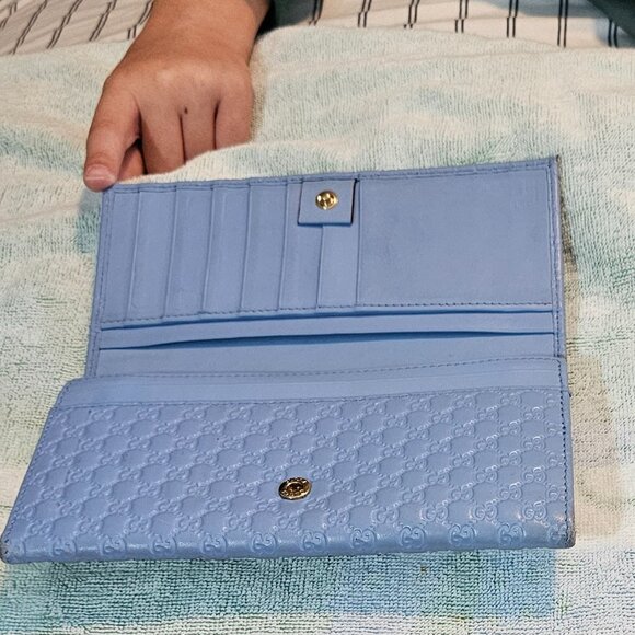 Gucci Wallet GG Microguccissima Continental Blue Buttery Soft Leather Wallet EUC - Picture 5 of 17